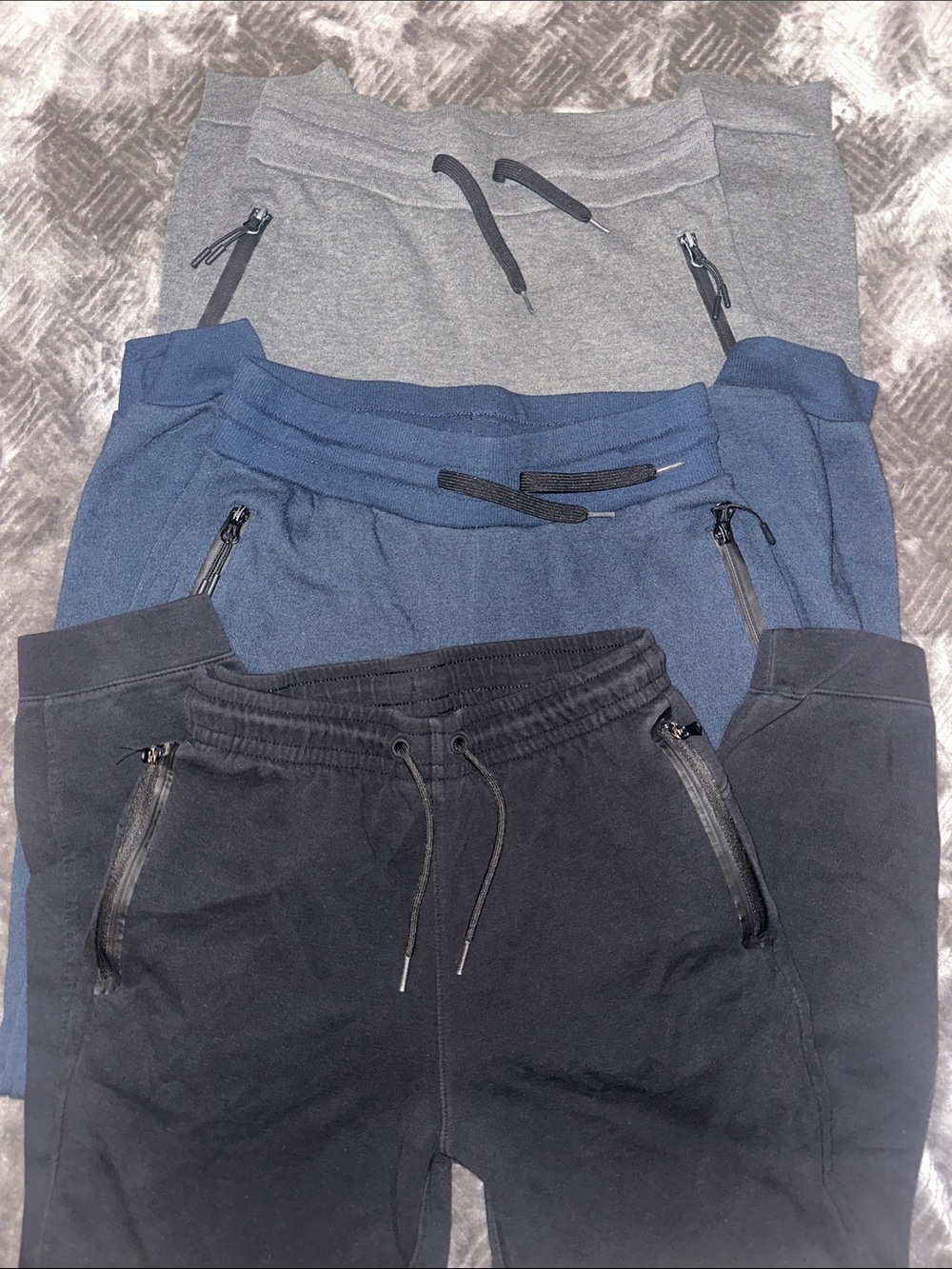 Lot of Three Jogger Pants - Black, Blue & Gray